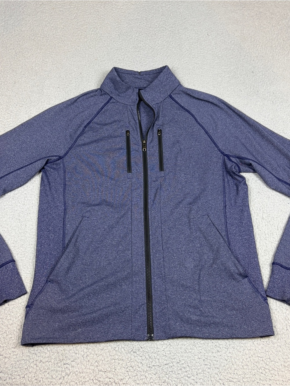 lululemon athletica Jacket Men's Large  Navy Full Zip Pockets Running Training